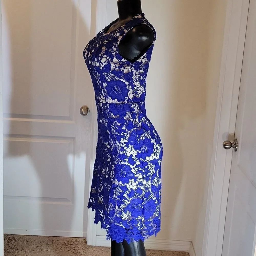 BRAND NEW RYAN MICHELLE LACE SLEEVELESS ROUNDNECK LINE DRESS - Picture 7 of 16